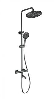 Душевая стойка Wonzon & Woghand INN 3 WW-B3065-T1-BGG с термостатом тёмный графит